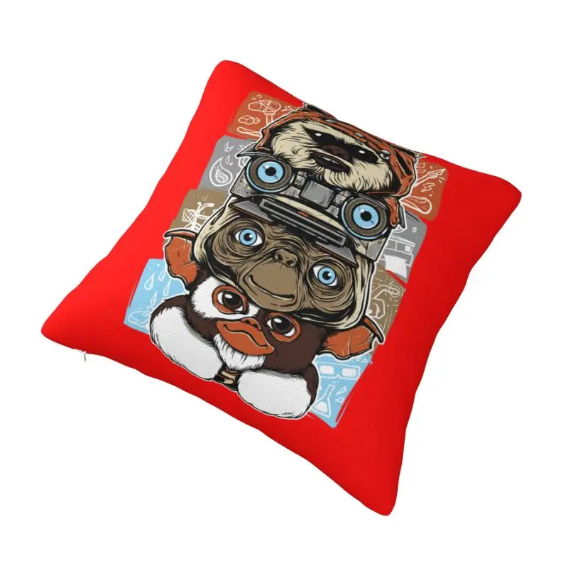 Custom 80s Horror Christmase Movie Lcon Throw Pillow Case Gremlins Gizmo Monster Gremlin Film Modern Cushion Cover Velvet