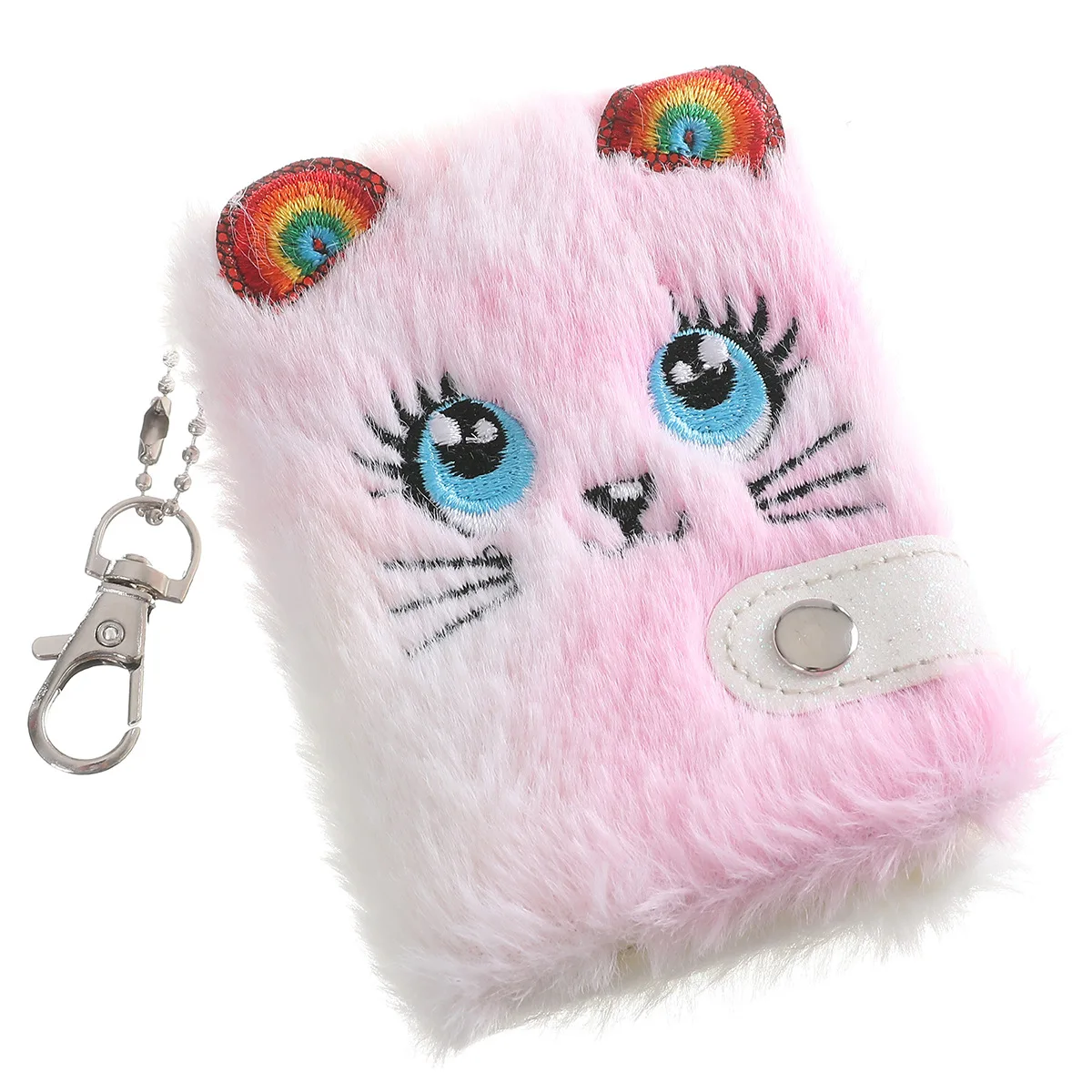 DHSBGWSX Ensemble Cahier De Rêve 7 Pièces - Journal En Peluche, Stylo Arc-en-Ciel, Autocollants - Cadeau Fille