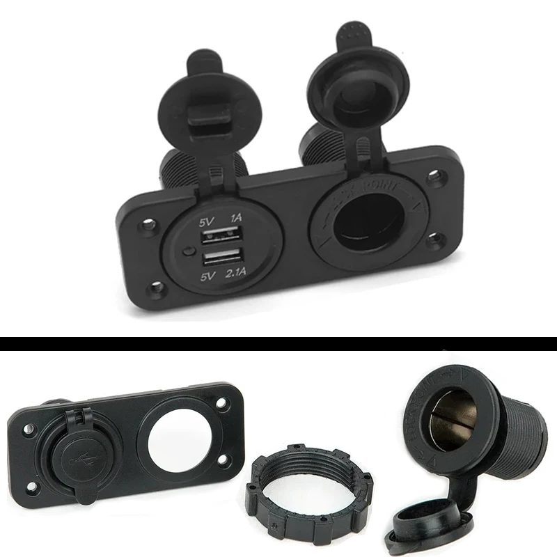

Dual USB Car Cigarette Lighter Socket Splitter 12V Charger Power Adapter Outlet Accessories for Auto Boat Motorcycle Marine RV