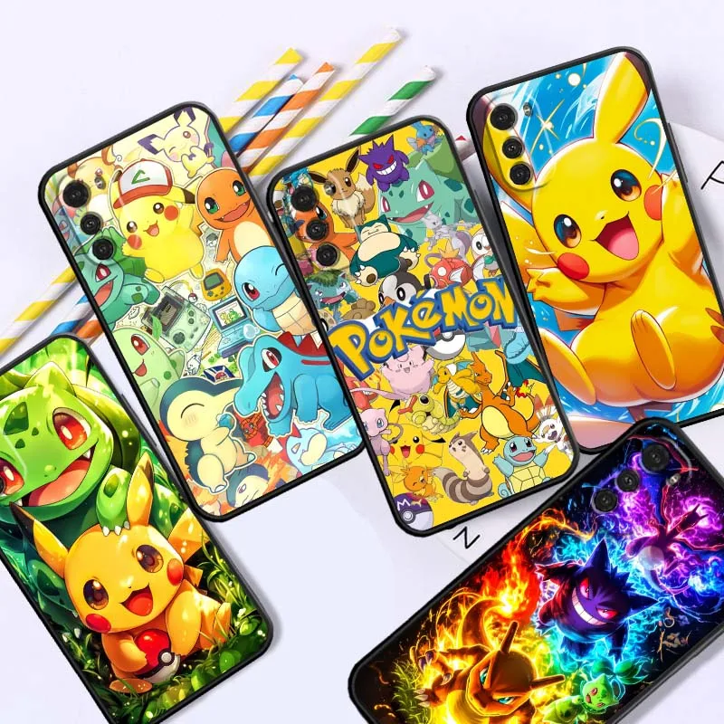 

Чехол для телефона с милым аниме P-Pokemonss для Motorola G85 Edge 50 G24 G35 G14 G04 40 G72 G34 G G54 G13 G32 5G, черный