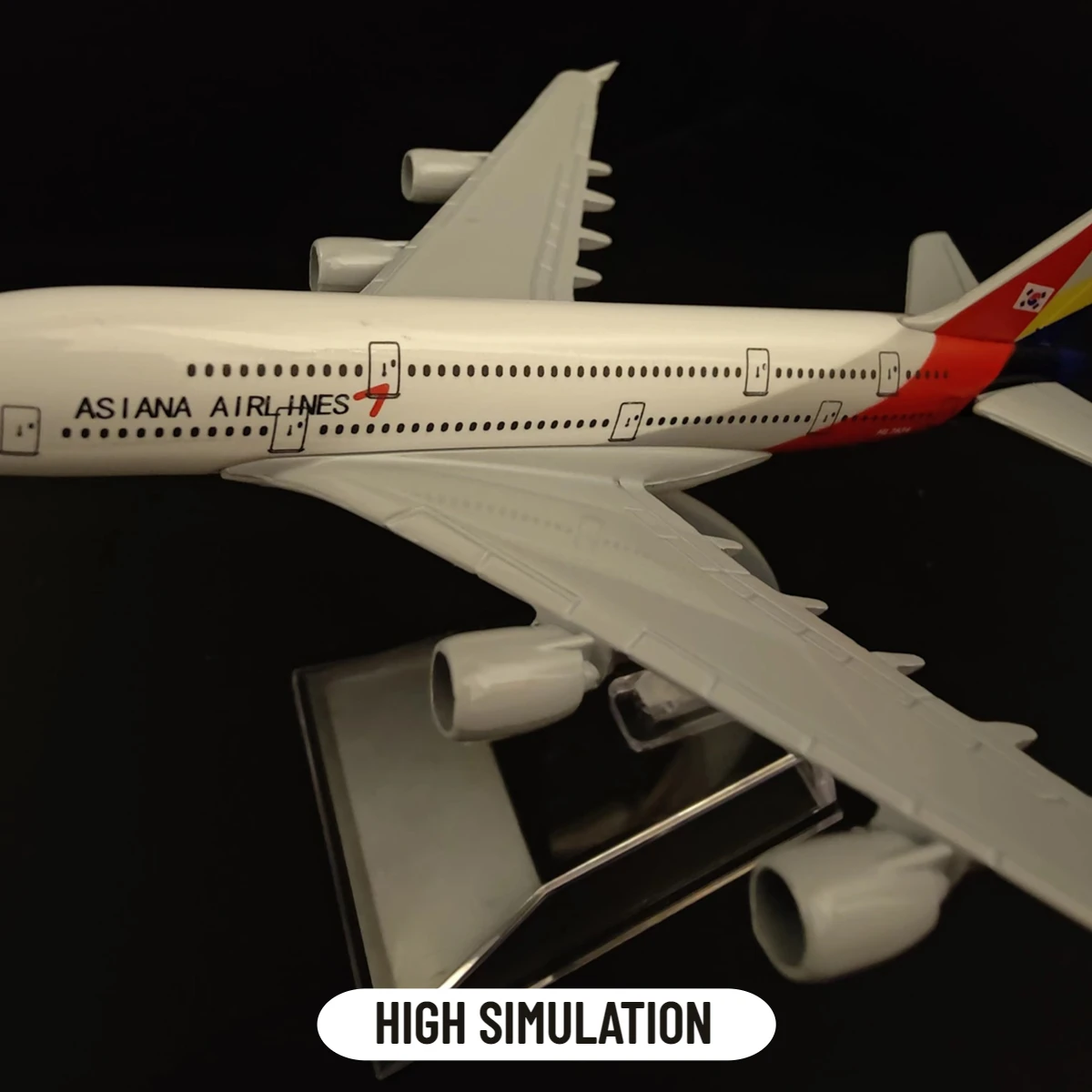 Scale 1:400 Metal Plane Model, Korea Asiana Flights Boeing Airplane Alloy Diecast World Aviation Collectible Miniature Toy