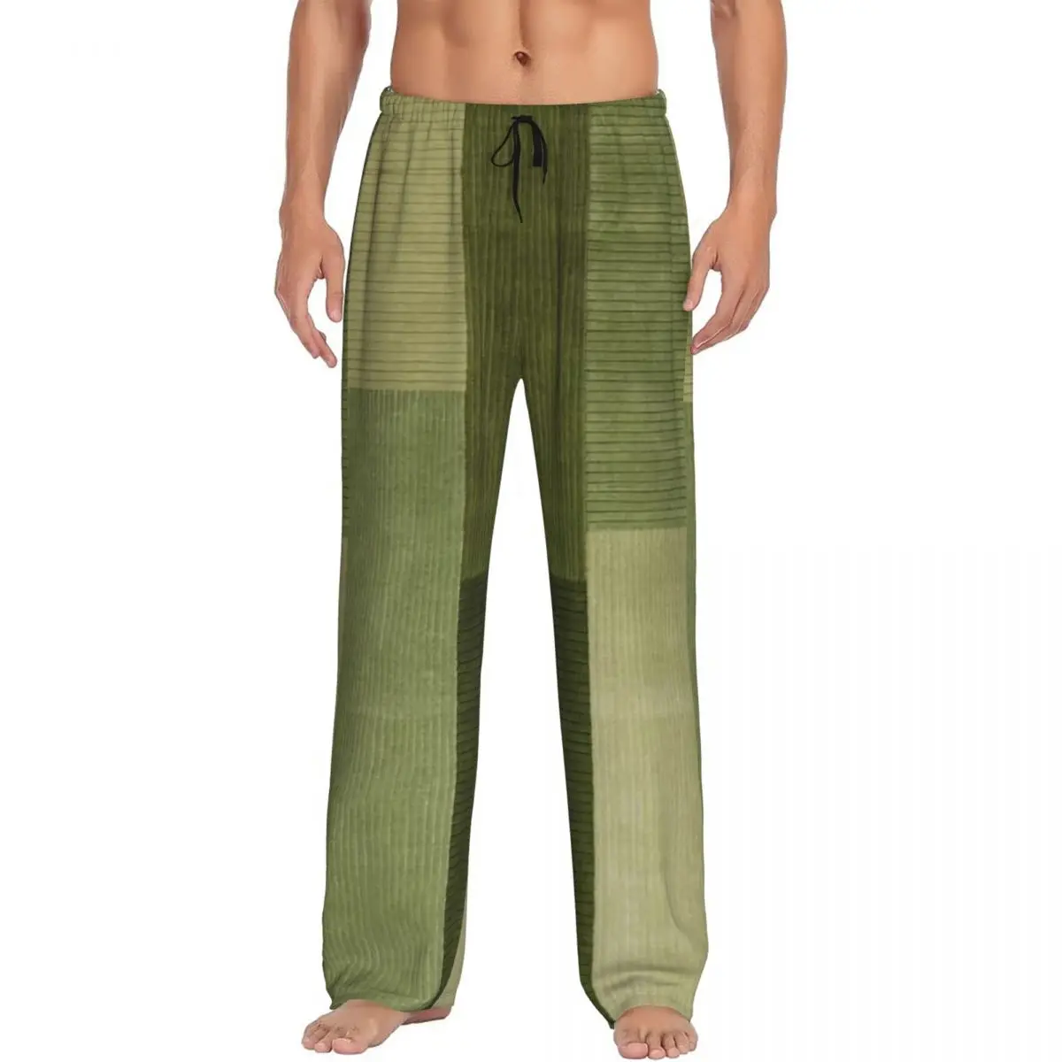 

Custom Corduroy Sage Green Pattern Pajama Pants Men Sleepwear Sleep Lounge Bottoms with Pockets