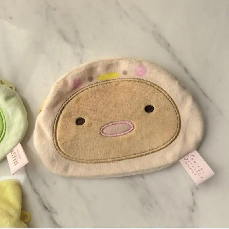 Cartera de felpa de dibujos animados Kawaii Sumikkogurashi, monedero encantador para estudiante, bolsa de almacenamiento para auriculares, periféricos de animé, regalo de cumpleaños