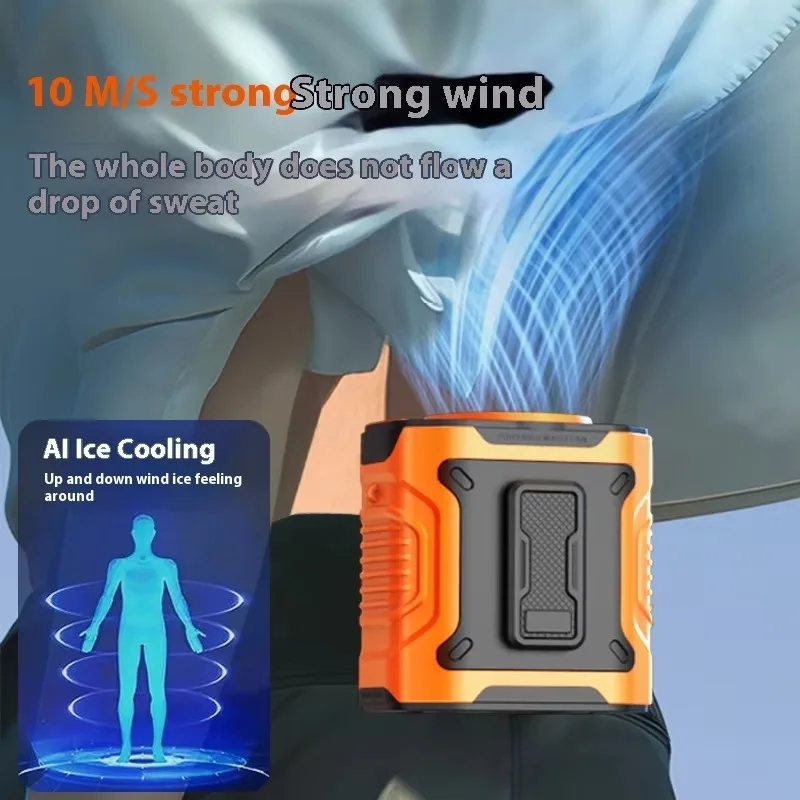 Latest Portable Wearable Hanging Mini Fan 4000 mAh USB Rechargeable Outdoor Camping Fan with Light Emitting Diode Display