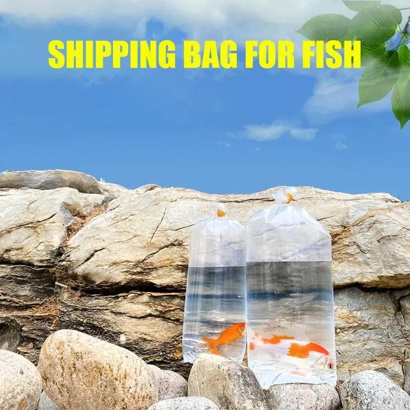 Clear Fish Carrier Bag 50X Clear Leak-Proof Live Fish Bags Aquarium Shipping Transport Bags Thickened Fish Pouch For Home