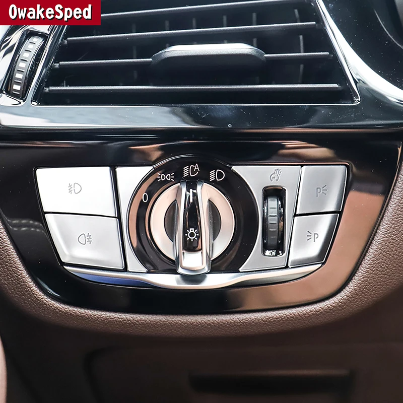 

For BMW 5 Series G30 2018-2022 Car Console Headlight Switch Buttons Cover Decoration Sequins Car Styling Interior Accessories