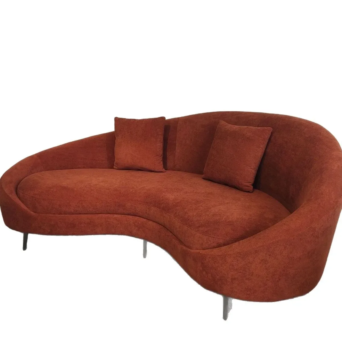 

Cashew curved fabric sofa, living room lazy leisure Internet celebrity simple soft sofa