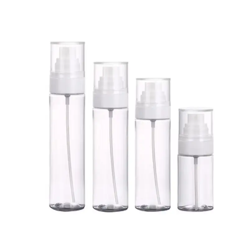 

20Pcs Mist Spray Bottle Empty Clear Plastic Pump With Clear Cover 50ml 80ml 100ml 120ml Cosmetic Hand Sanitizing Bottles