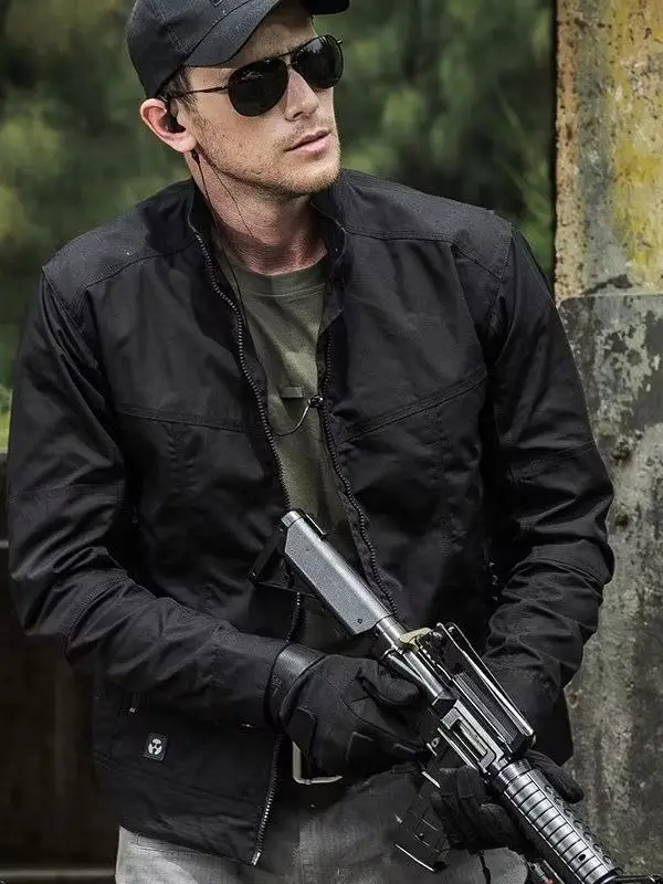 

Мужская повседневная куртка в американском ретро-стиле, модная мотоциклетная куртка-ветровка на молнии, из полиэфирного волокна