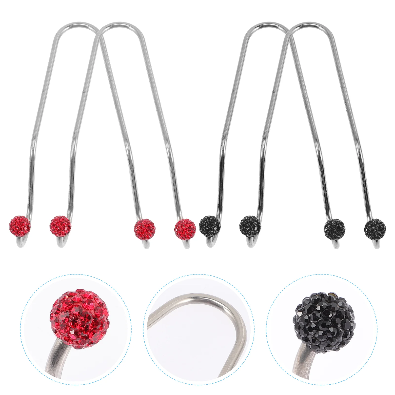 

4 Pcs Car Hook Backseat Hangers Coat Row Headrest Red Accessories Stainless Steel Seats Hooks