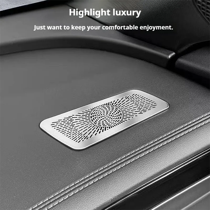 مناسبة ل BYD Seal 06DM-i غطاء غبار السيارة لمنفذ الهواء لوحة أدوات تعديل منفذ الهواء الفولاذ المقاوم للصدأ 2 قطعة #4