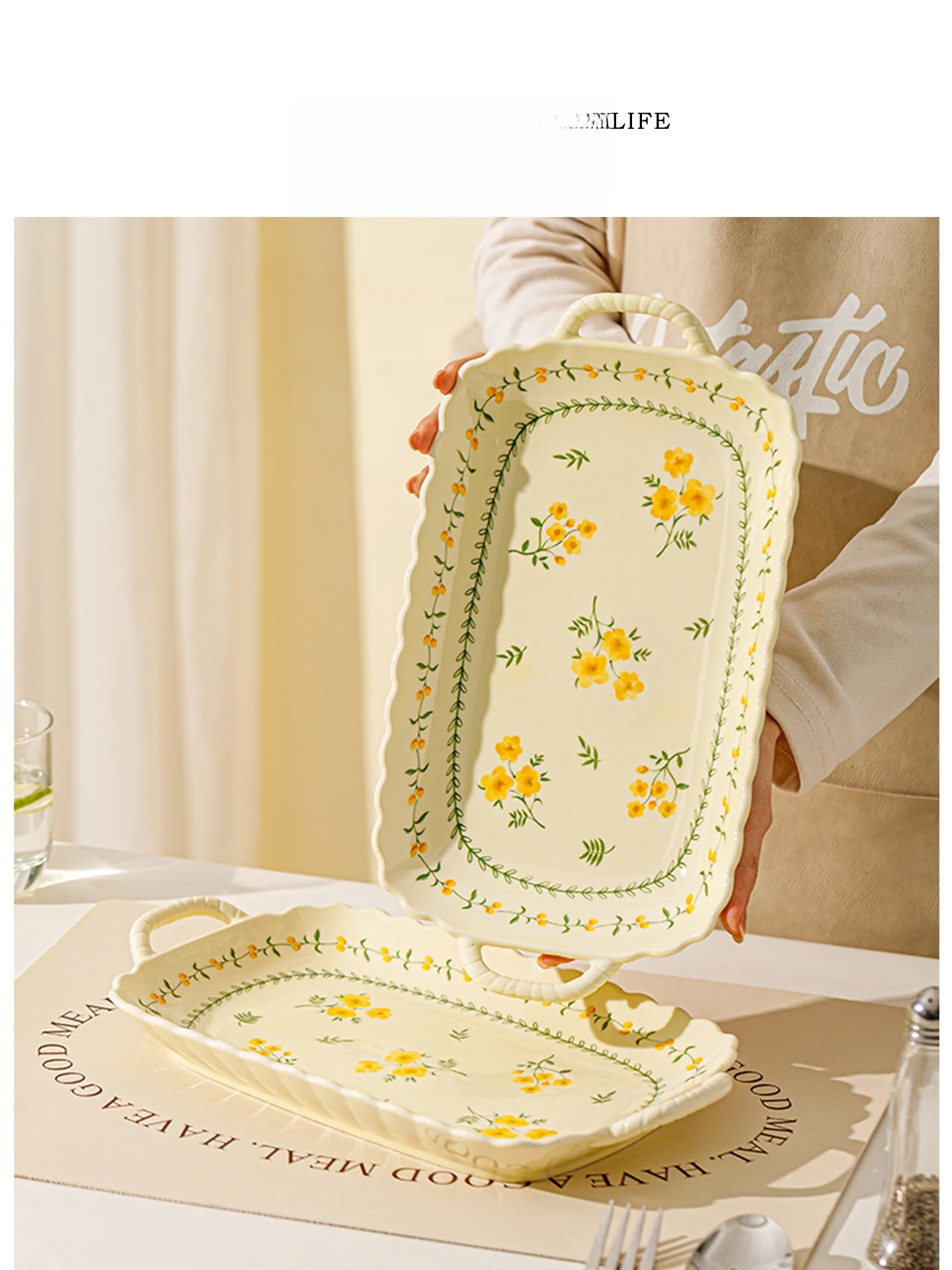 

Прямоугольная тарелка Tlife Cerc Fi Plate Double Earns Sted Fi Di Simple Sle, 2 дюйма, для повседневного использования