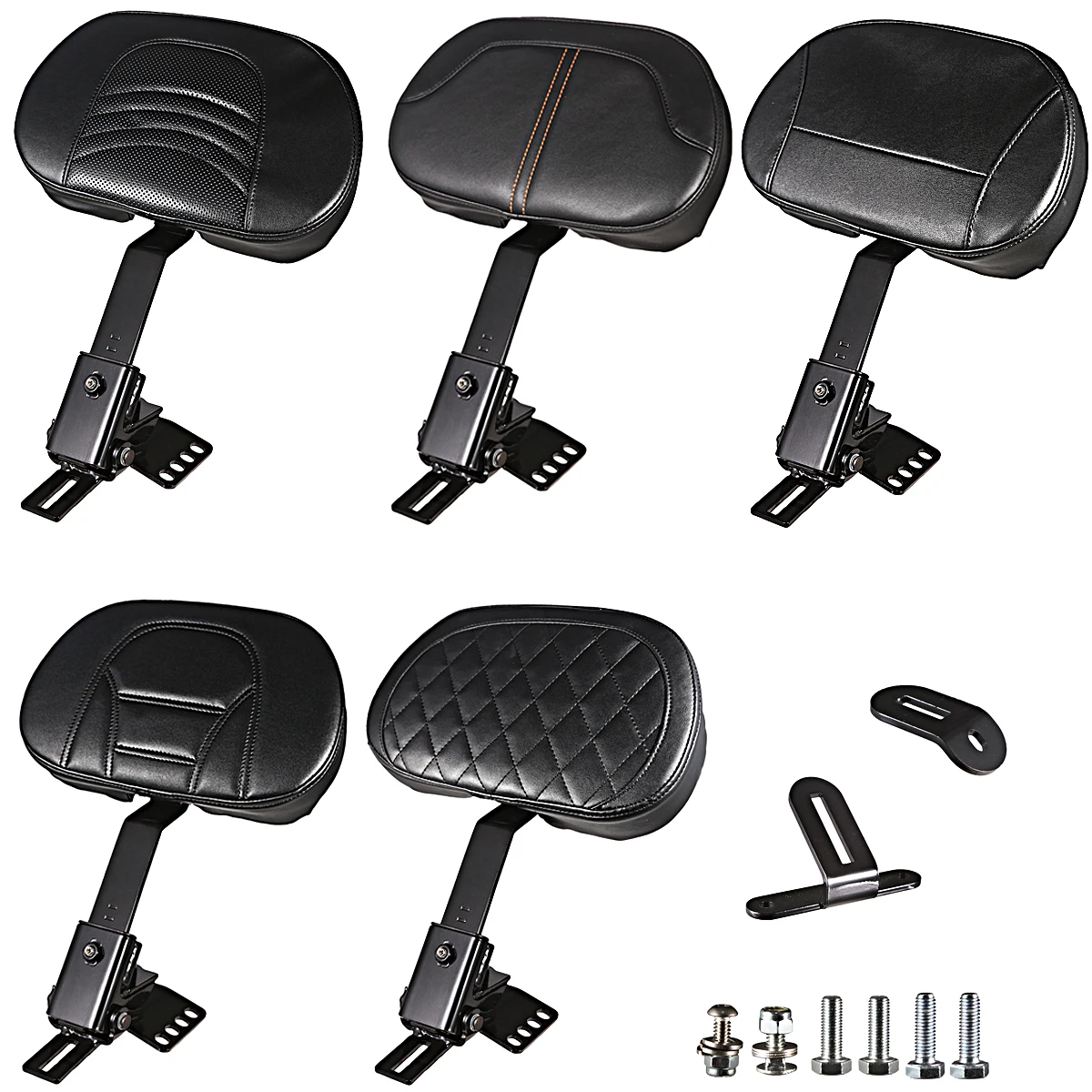 

Motorcycle Adjustable New Plug In Driver Rider Seat Backrest For Harley 1997-2022 Touring Electra Road Street Glide Road King