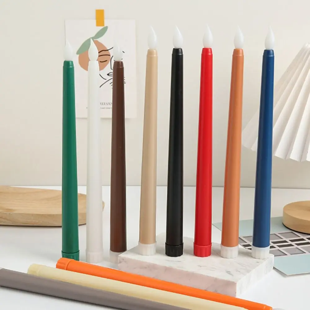 Simulation Led Candles Battery Operated with Flickering Flame Candlesticks Tall Creative Flameless Taper Candles Restaurant