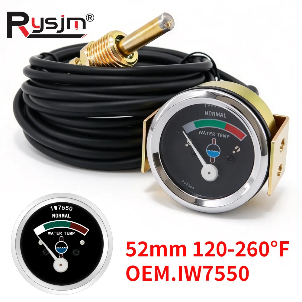 For Carter Mechanical Water Temperature Gauge 1W7550 Water Temp Sensor Gauge Water Temp Indicator Black For Engine Monitoring