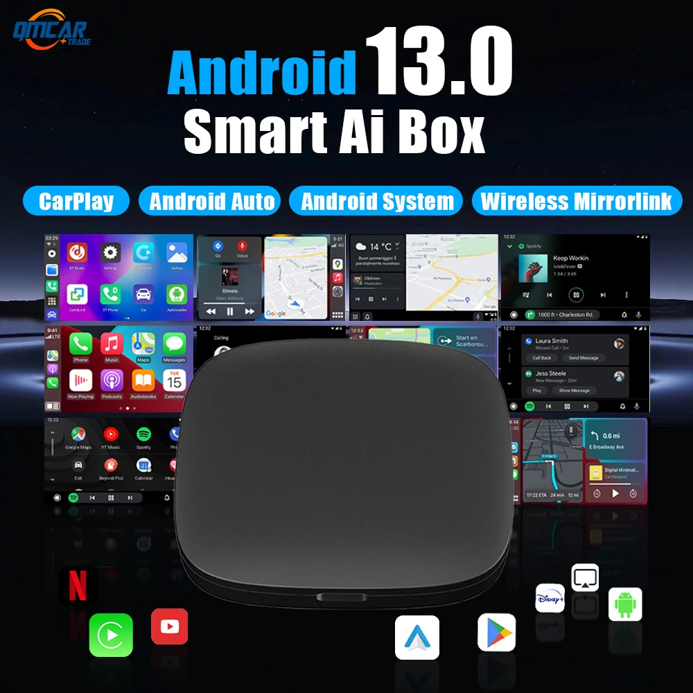 Android 13 Ai Box Wireless CarPlay Android  auto Tv Box For Youtube Netflix For Honda Jeep Kia Maxus Mazda MG Porsche Audi Buick