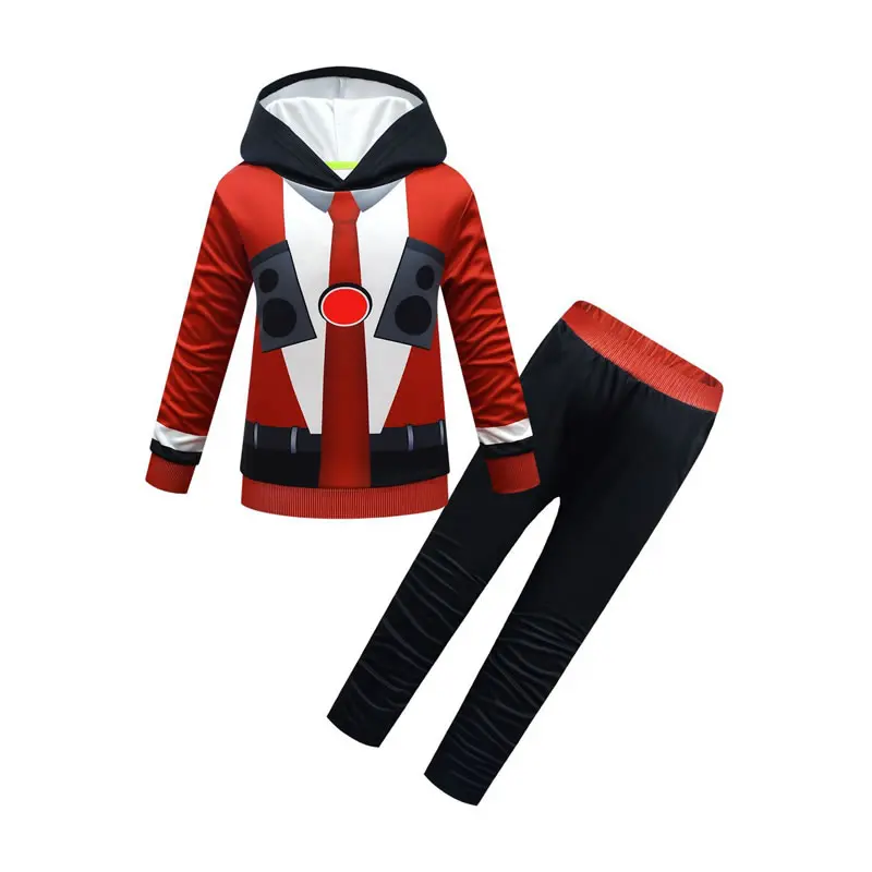 

Костюм унитаза Skibidi для детей, модный костюм для мальчиков и девочек, толстовка с капюшоном и брюки, комплект из 2 предметов, Детский костюм с мультяшным принтом