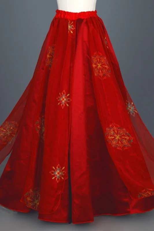 Original Hanfu Women's Dresses Red Skirts Female Ancient Costume Fairy Chinese Traditional Folk Style National Dance Wear Show