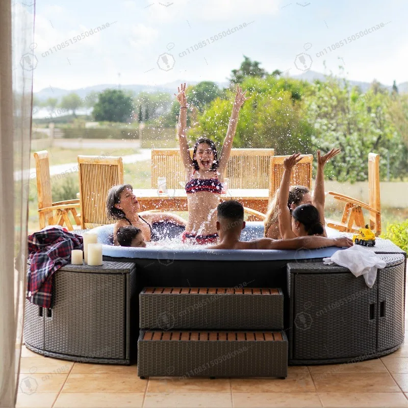 

Outdoor Indoor Inflatable Bathtub Constant Temperature Heating Spa Pool Bubble Massage Tub Portable Warm Bath Barrel