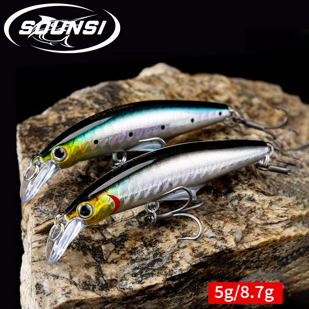 SOUNSI Japan Hot Model Minnow 68mm/84mm Sinking Jerkbait Longcast Fishing Lure Saltwater Sea Bass Plastic Artificial Bait Tackle