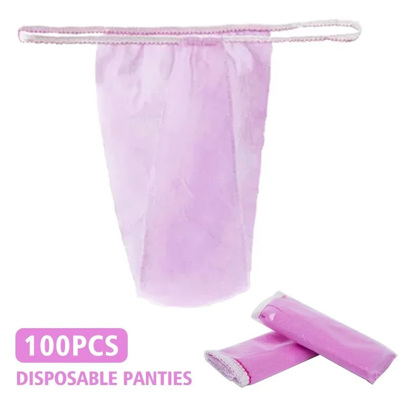 100pcs For Women Spa Non Woven Fabrics Underwear Tanning Wraps Salon Disposable Panties T Thong Hygienic Individually Wrapped - Image 4