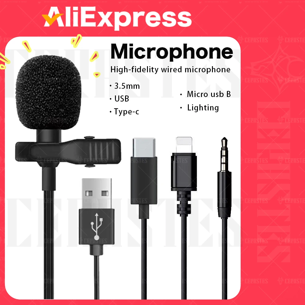 High Fidelity External Microphone Sport Camera Action Camera type-c Micro USB Connector Cable Length 1.5M