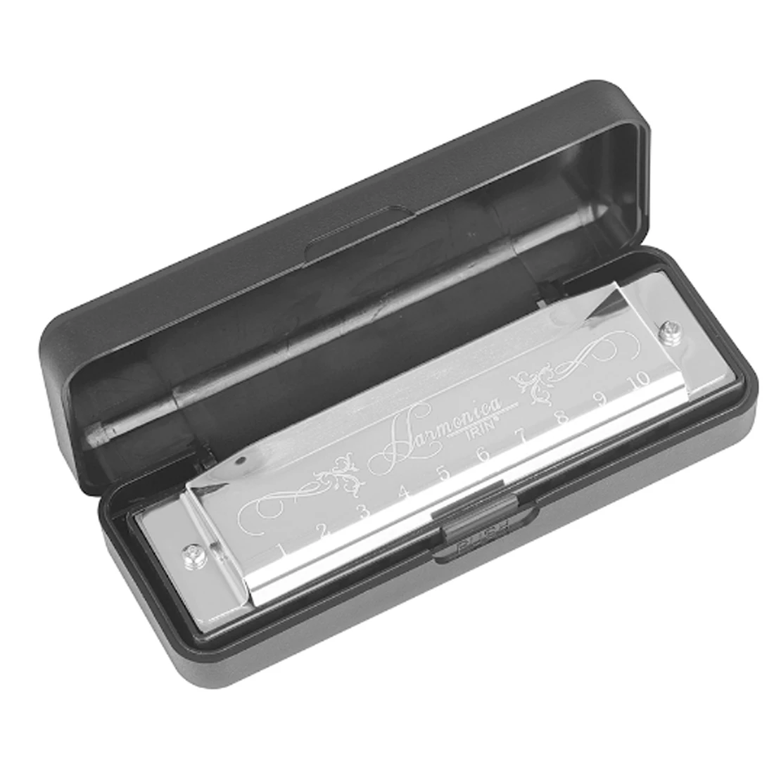 IRIN 10 Hole 20 Tone Harmonica Colorful C Key Harmonica Woodwind Instrument Red Silver Black ABS Environmentally Plastic