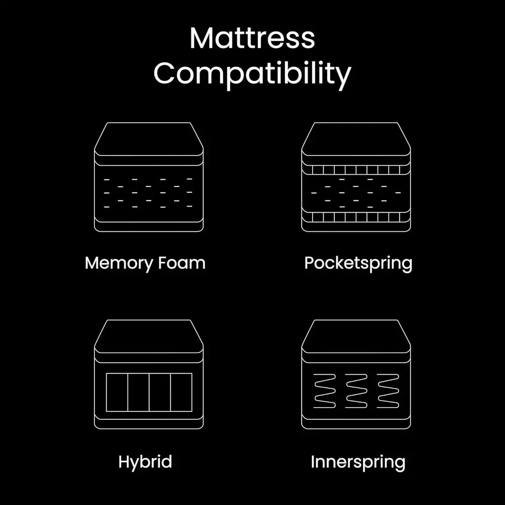 سرير EMMA + OLIVER Twin XL أسود قابل للتعديل مع مسند رأس مستقل ومسند للقدمين - جهاز تحكم لاسلكي