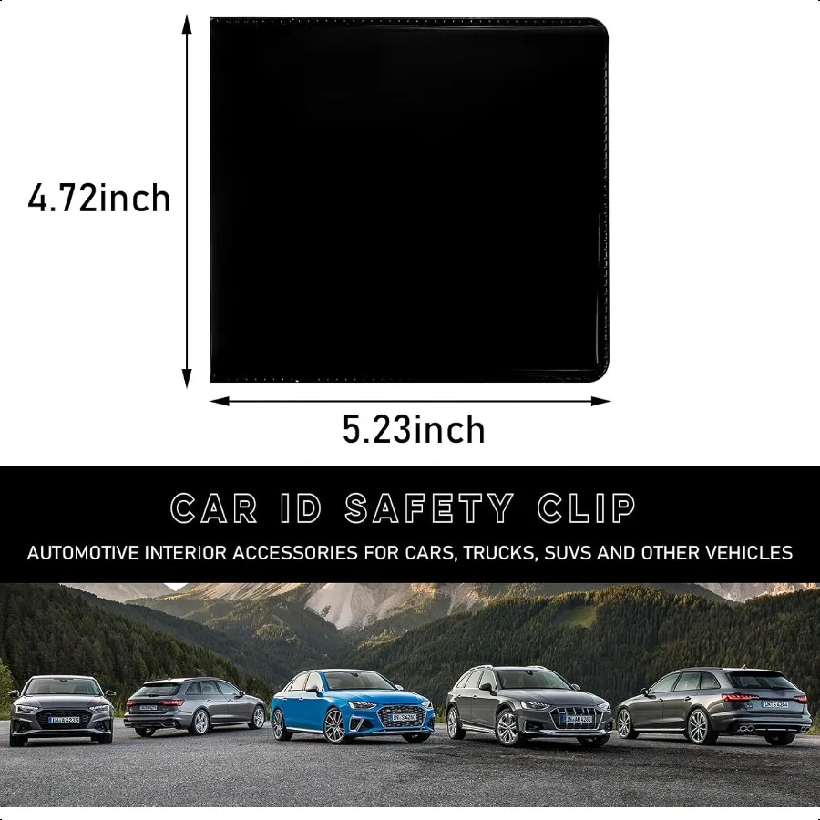 Soporte de registro y seguro para coche, organizador de guantera Premium de 5,2 × 4,7 con cierre, soporte para documentos de vehículo