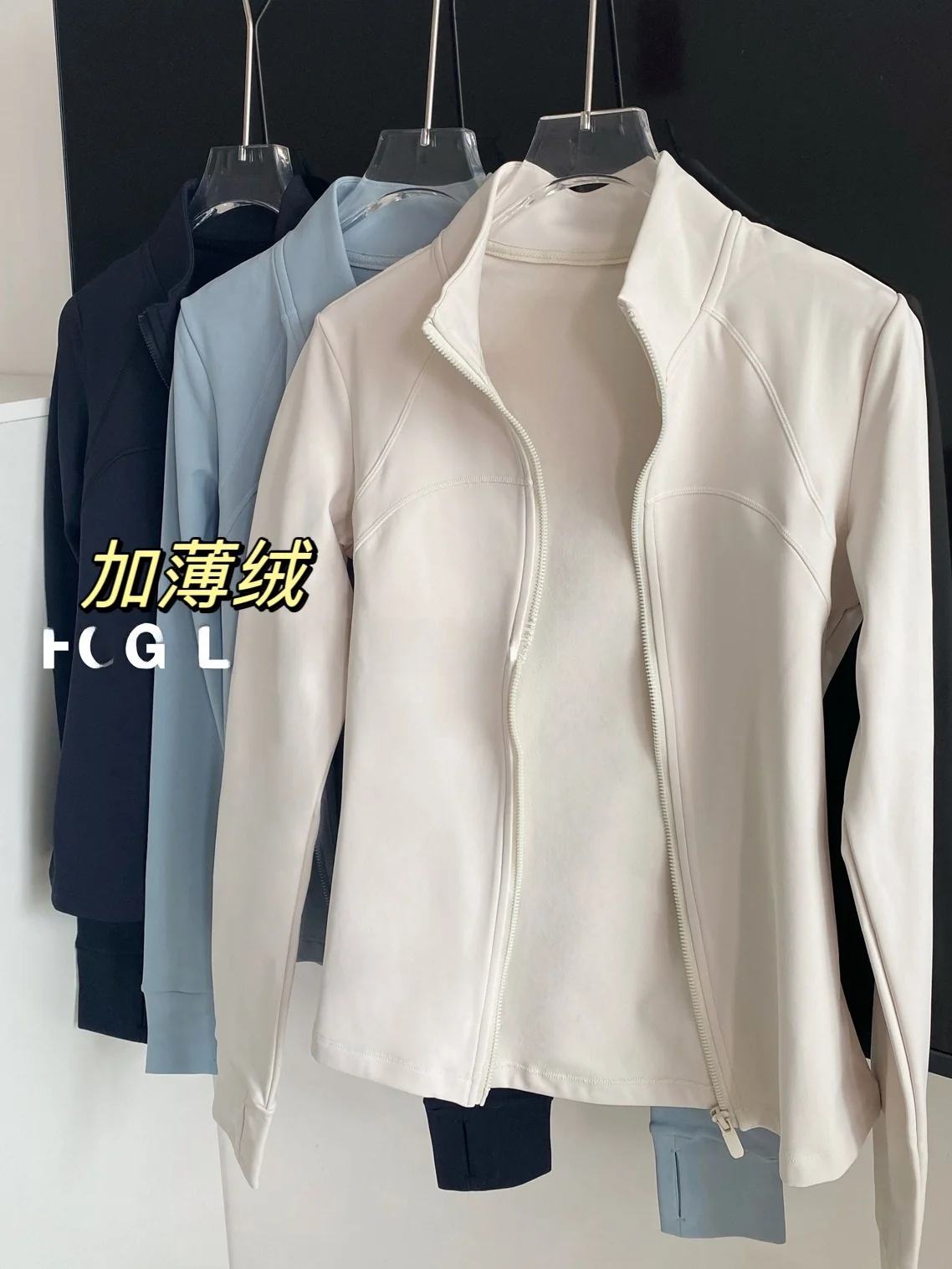 

Женская приталенная куртка на молнии с флисовой подкладкой для фитнеса и йоги, ветрозащитная, с воротником-стойкой, для бега, из смесового полиэстера и спандекса