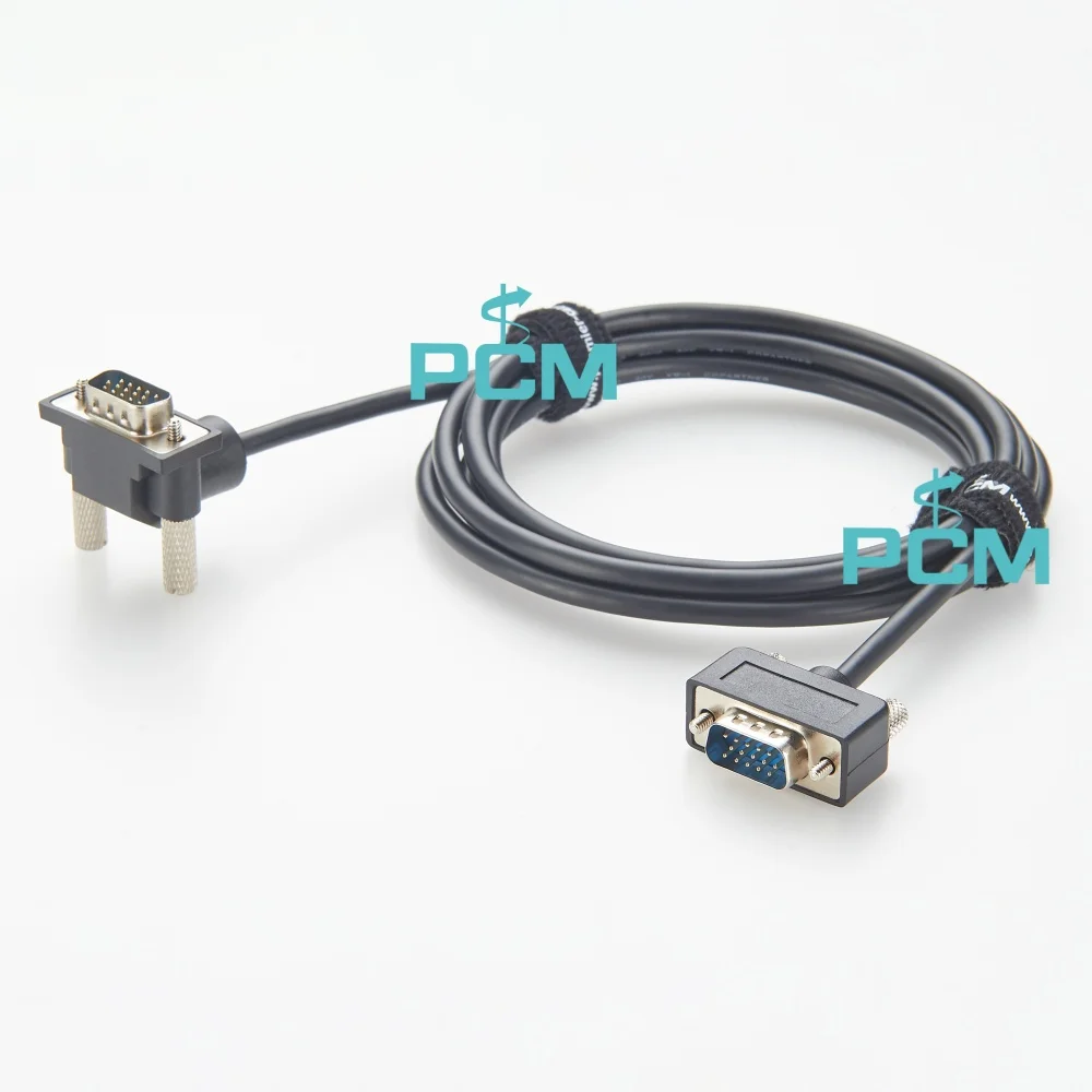 HD15 DB15 VGA Up Angle Cable 90 Degree Connector 15 Pin Display Cable for PC Monitor Projector KVM and Industrial Applications