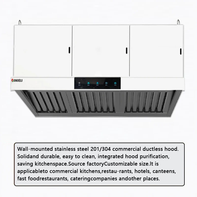 Grease Filters 9000m³/h Stainless Steel Ventless Hood System Ductless Range Hoods Kitchen for  Hospital Canteens