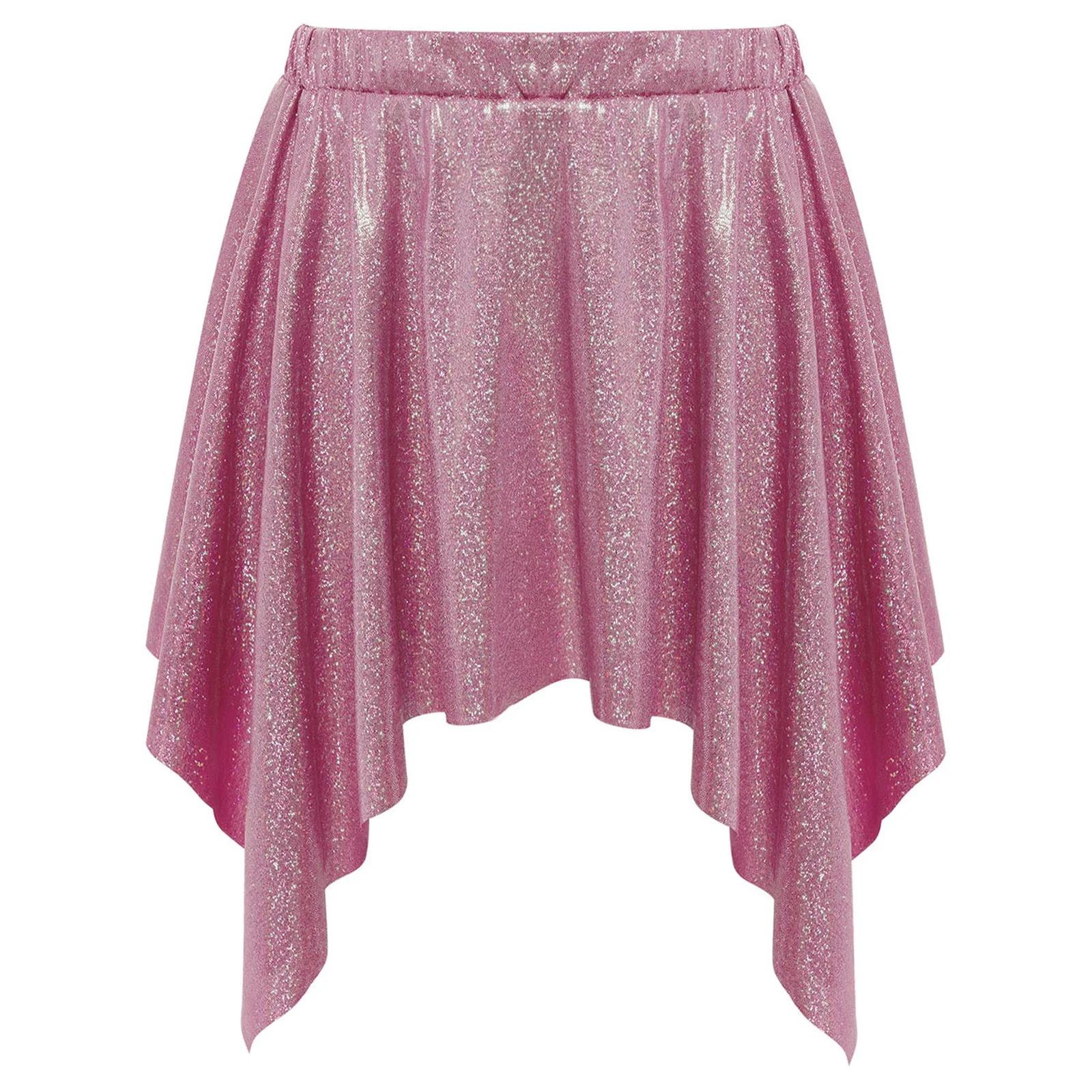 

Kids Girls Jazz Dance Skirt Fashion Metallic Mini Dots Irregular Ruffled Skirts for Cheerleading Ballet Dance Performance Party