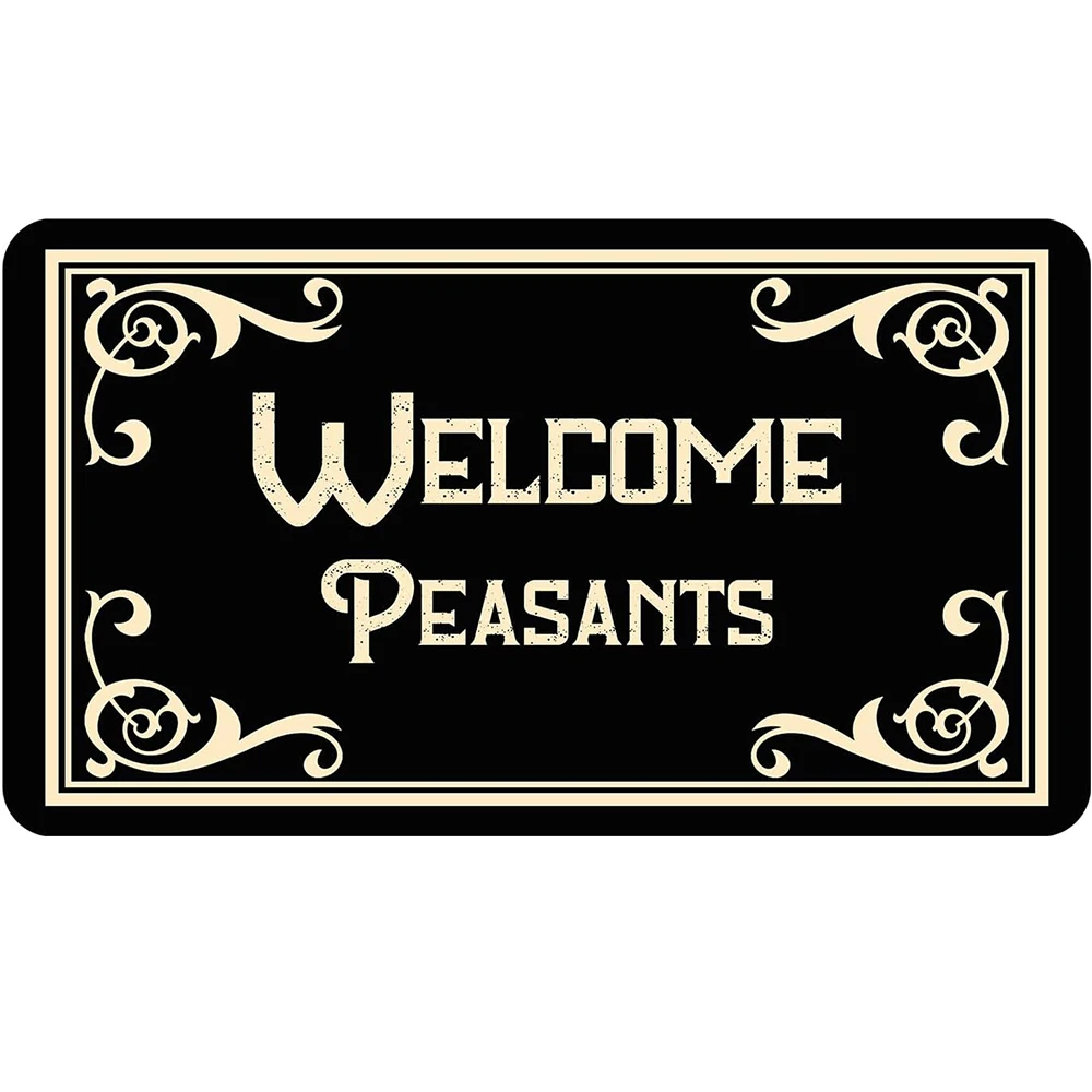 

Welcome Peasants Doormat Rubber Non-Slip Kitchen Mat Garden Garage Black Door Floor Foot Mat