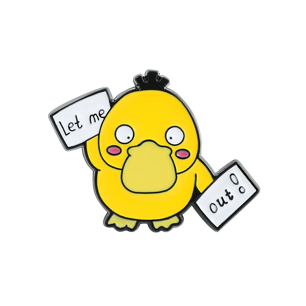 1 Pc ​Anime Duckling Brooch Cartoon Cute Psyduck sign Enamel Pin Metal Badge Jewelry Clothing Backpack Accessories Gift