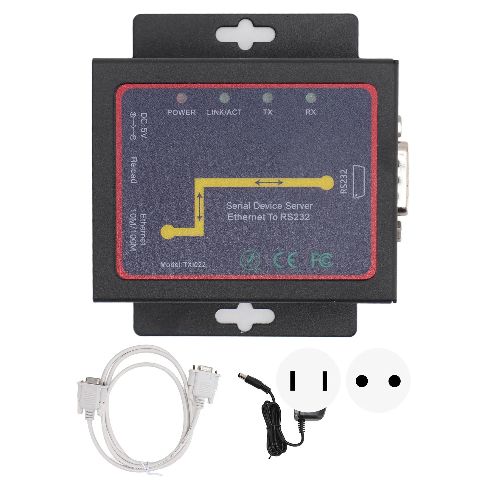 RJ45 To RS232 Serial Network Adapter Ethernet To RS232 Serial Device Server Remote Access  IP for Windows for CNC Machining