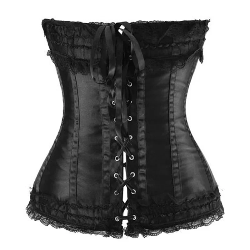 S-6XL Women Sexy Steampunk Clothing Gothic Boned Lace up Back Body Bustier Corselet Overbust Waist Trainer Bodyshaper Plus Size