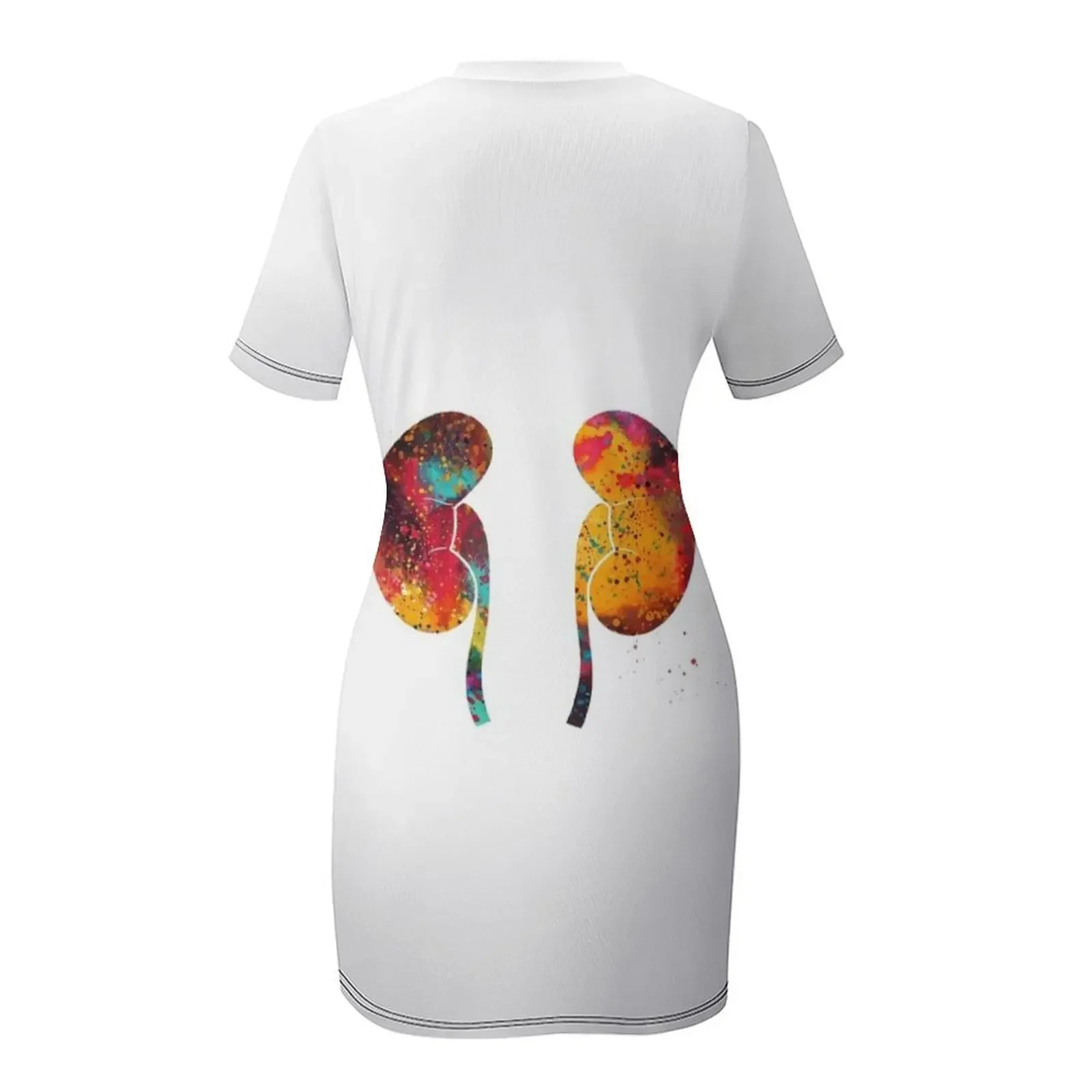 ชุดเดรสแขนสั้นลายกายวิภาคไต ชุดเดรสแบบผ้าพันแผล ชุดราตรีออกงาน ชุดเดรสออกงานปี 2025 ชุดเดรสสำหรับผู้หญิงปี 2025