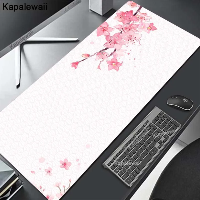 

Large Gaming Mousepad XXL Gamer Anime Sakura Mouse Pad Size For Office Long Table Mat Kawaii Desk For Teen Girls For Bedroom