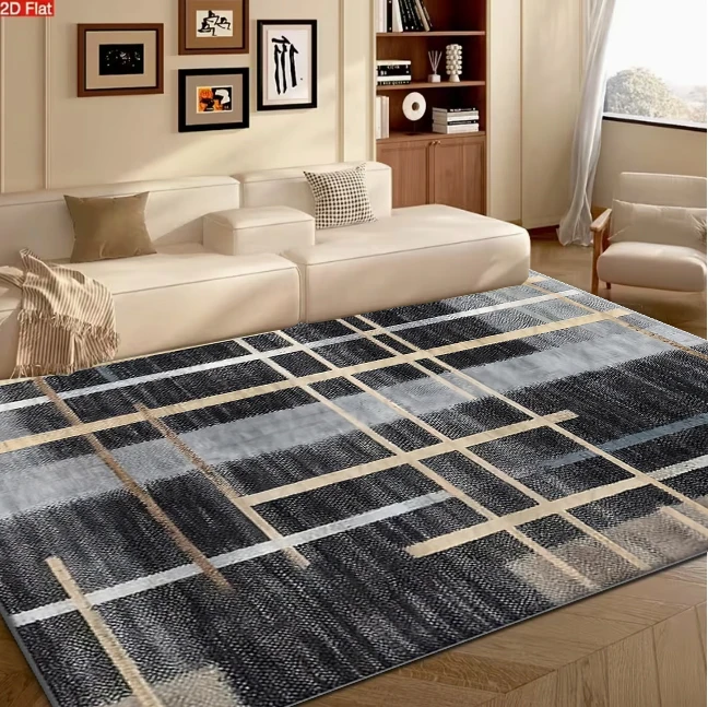 Modern Abstract Geometric Stripe Carpet Flooring Home Living Room Bedroom Decorative Area Rug