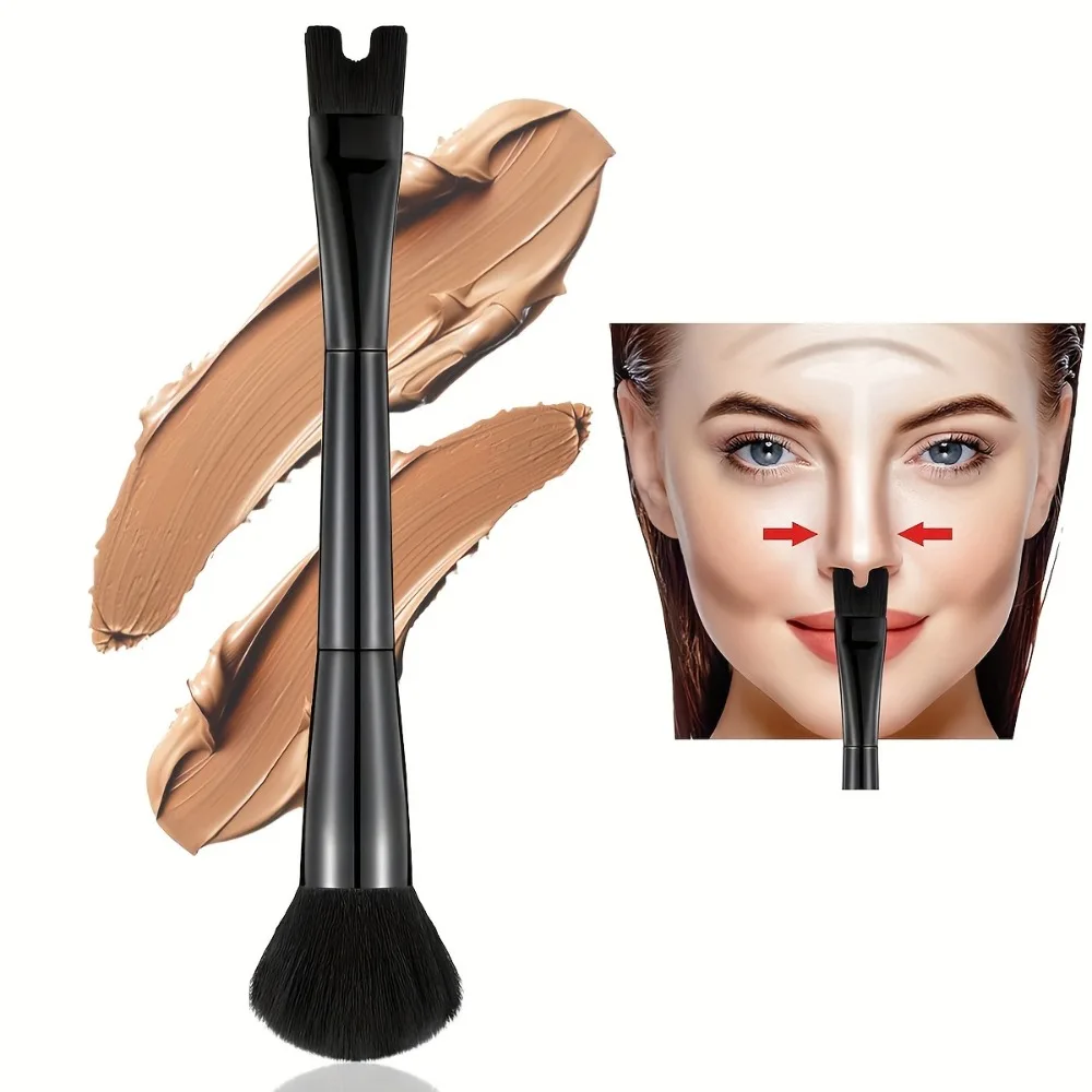 

​U-Shape Nose Contour Brush Soft Synthetic Fiber Multi Use for Precision Sculpting Blending Travel Friendly Professional​