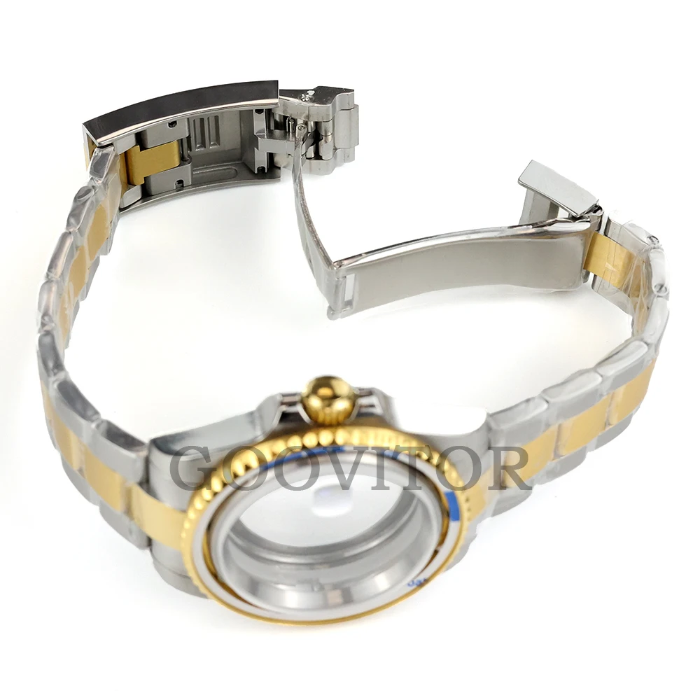 Stainless Steel 40mm NH35 No Bezel Watch Case Fit NH34 NH35 NH36 NH38 Movement 28.5mm Dial Jubilee/Oyster Bracelet Watch Parts