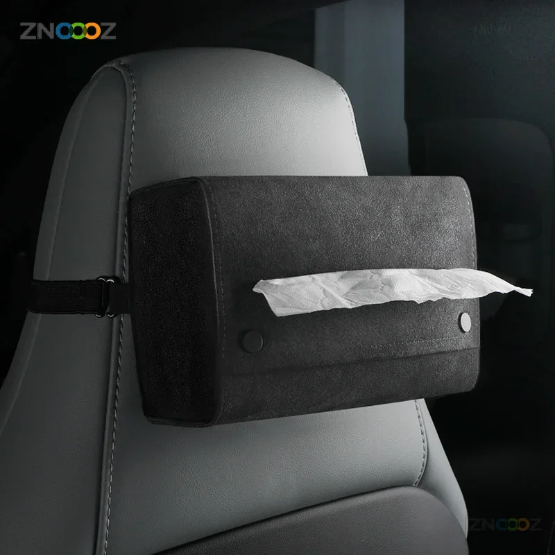 General Motors Tissue Box Suction Box Suede Seat Suspension Multifunctional Tissue Bag Car Accessories
