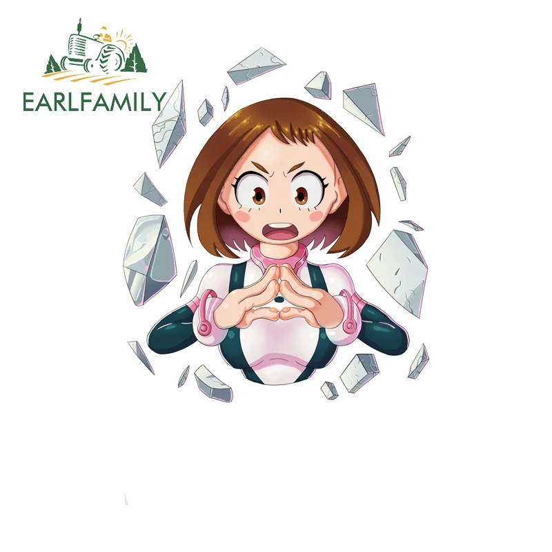 EARLFAMILY OCHACO URARAKA Anime Stickers Hot Anime Item Motorcycle Trunk Decals Suitable for Auto Refrigerator Computer Cooler