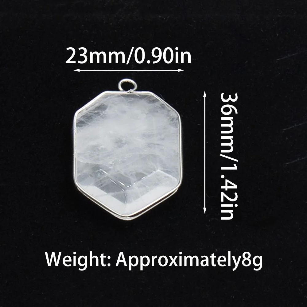 الطبيعية شبه الكريمة الحجر الأبيض كريستال قلادة 23x36 مللي متر سحر النساء/الرجال صنع المجوهرات عقد دي اي واي هدية عيد الحب