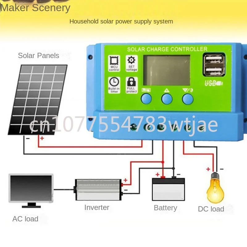 Solar Controller 12v24V Photovoltaic Panel Charging Fully Automatic Universal Solar Panel Controller Household Street Light