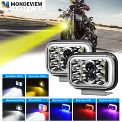 MONDEVIEW motorcycle 16000LM high brightness spotlight 2 mesh 6 beads 6000K white light 80W high-power car daytime running light