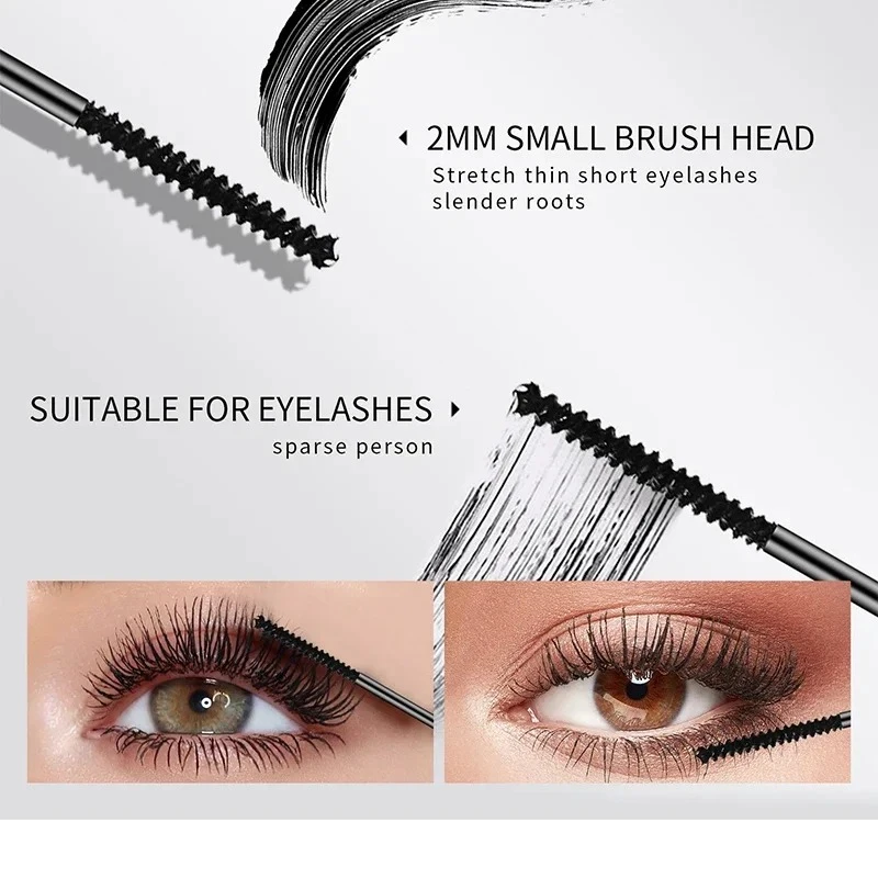 Silk Fiber Curling Mascara Ultra Fine Brush Lengthening Volumizing Waterproof Smudge Proof Long Lasting Eye Safe Quick Drying