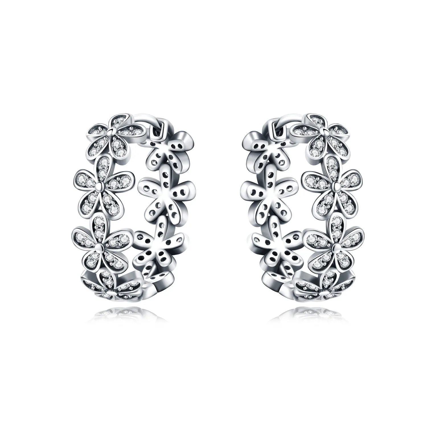 CYCUFF S925 Sterling Silber Vintage Gänseblümchen-Blumen-Ohrringe, Creolen, Damenschmuck, originelle, trendige Geschenke zum Jahrestag