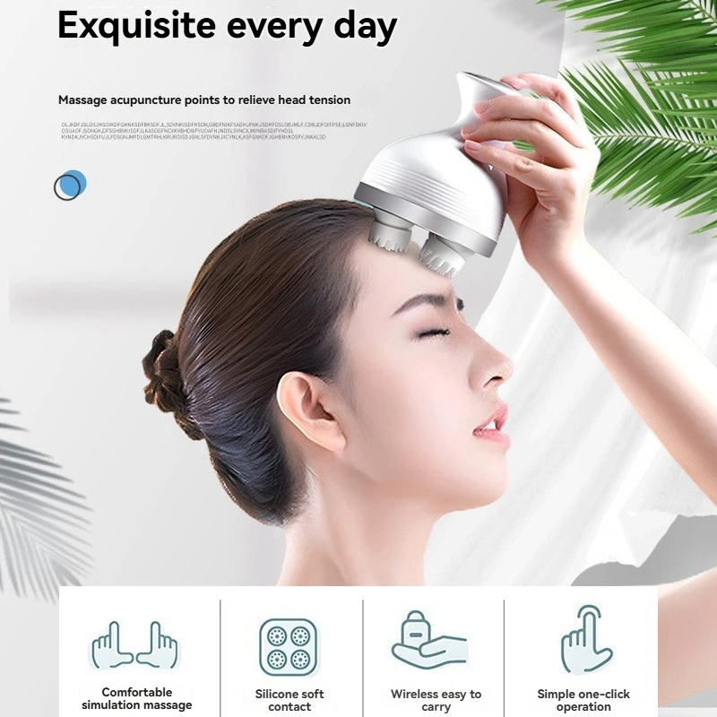 

Intelligent Head Massager Scalp Massage Health Relaxation Body Shoulder and Neck Muscles Deep Tissue Rubbing Vibration Massage